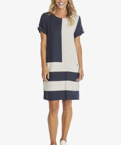 colour block linen dress (p595542)