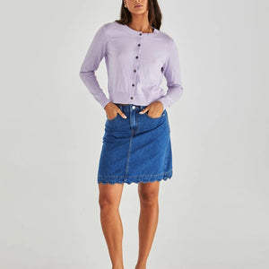 Vale scalloped denim skirt (18994SWSS)