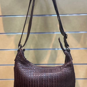 vintage cow leather tote bag/front laze (7717)