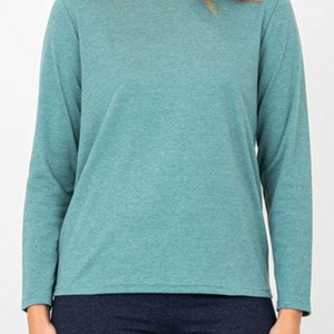 kimmy l/s satin trim top (2604a.50)