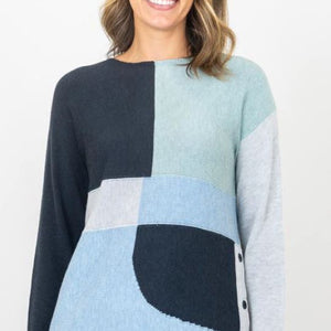 knit panel sweater (2808)