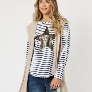 hooded side button vest (45281)