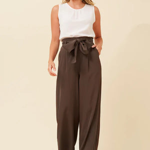 wide leg paperbag waist pant (p521998)
