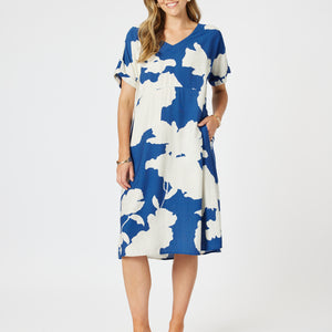 barcelona print dress (47856)