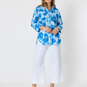 Poppies top aqua (48375)