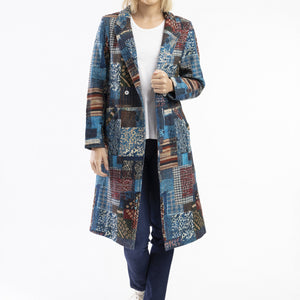 printed long coat (62738)