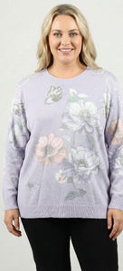 knit print stud top (5909)