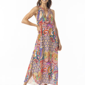 round neckline s/less dress (71567)