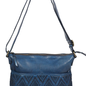 vintage cow leather x body bag/fro (7712)