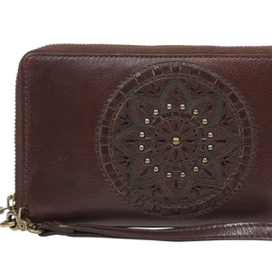 vintage leather large zip around (7861)