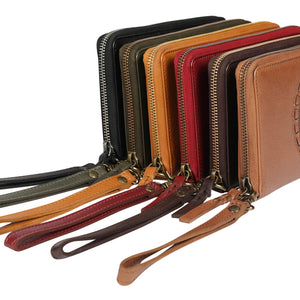 vintage leather RFID zip (7861)