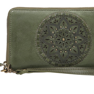 vintage leather large zip around (7861)