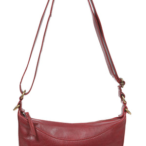 vintage leather cross body back zip (7867)