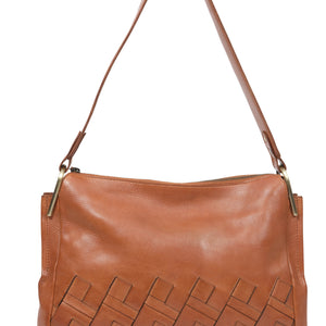 vintage leather large shoulder bag (7876)