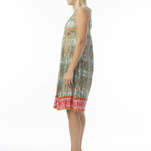 v pleated s/less dress (81329)