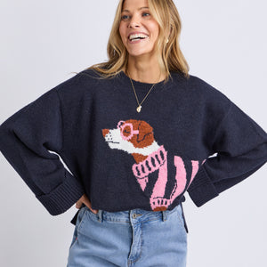 annie intarsia puppy pullover (8178033)