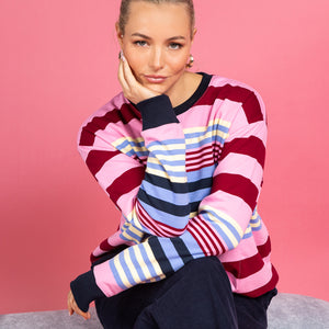 alva stripe crew sweater (8178053)