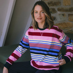 alva stripe crew sweater (8178053)