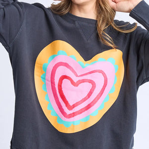 flaming heart crew sweater (8178059)