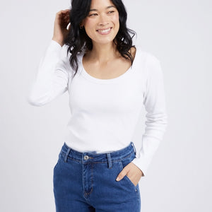 CRYSTAL L/S RIB TEE (81X4380)