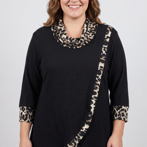3/4 slv. cowl tunic (83077A-1)