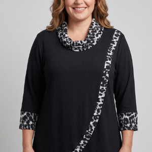 3/4 slv. cowl tunic (83077A-1)