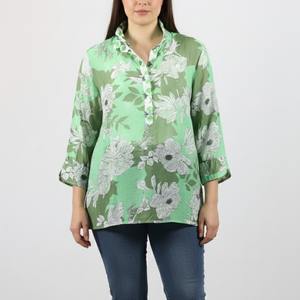3/4 slv. placket top (a3023)