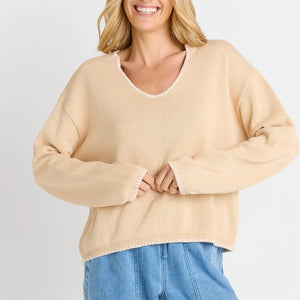 ascot stitch cotton sweater (bb4133)