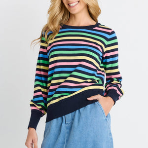 indie stripe cotton sweater (bb4134)