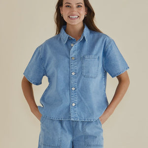 Saffra short sleeve denim shirt (BB8460)