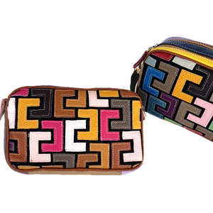 puzzle block leather bag (BG360059)
