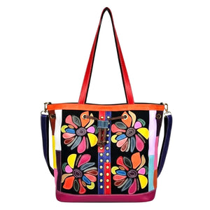 Flower multicolor leather bag (bg360077)