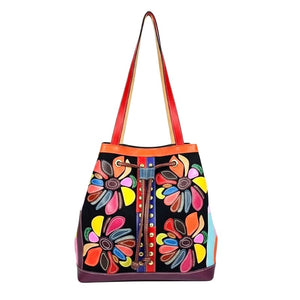 Flower multicolor leather bag (bg360077)