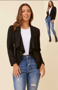 faux sueded waterfall jkt (c511131