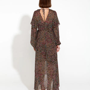 untamed ruffle midi dress (17077)