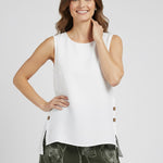 100% linen  button cami (et341)