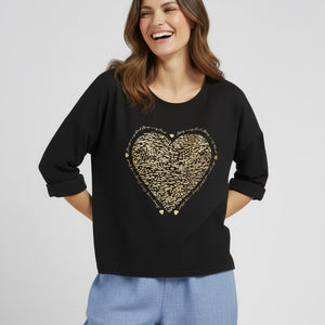 amore heart print top (et343)
