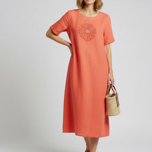 100% linen bloom dress (et346)