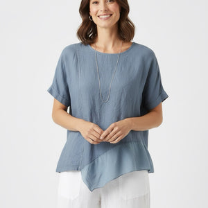 100% linen /silk top (et349)