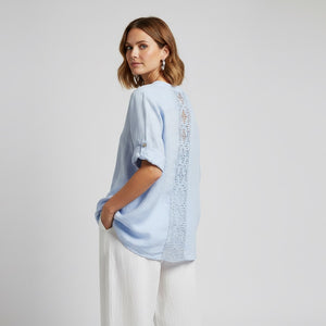100% linen dolce lace shirt (et357)