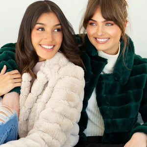 faux fur crop jacket wide collar (j511031_