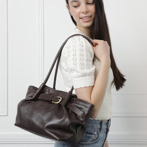 vintage leather large tote (8004)