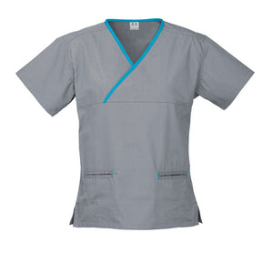Ladies cross over scrub top (H10722)