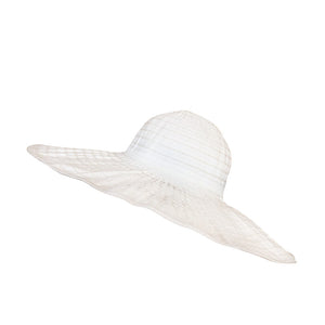 wide brim fabric solid hat (ht320289)