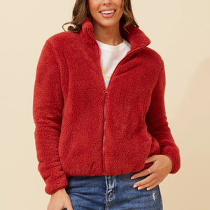 Zip front high neck jacket (j508971)