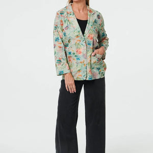 3/4 slv. floral print jacket (j736122)