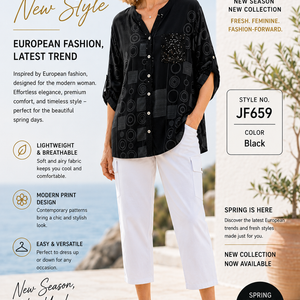 3/4 tab slv. cotton shirt (jf659)