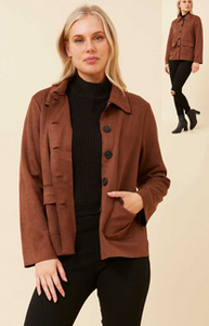 mock suede collar jacket (j522601)