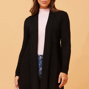 knit shawl collar long cardy (kc518716)