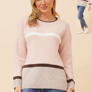stripe knit pullover (kp522545)